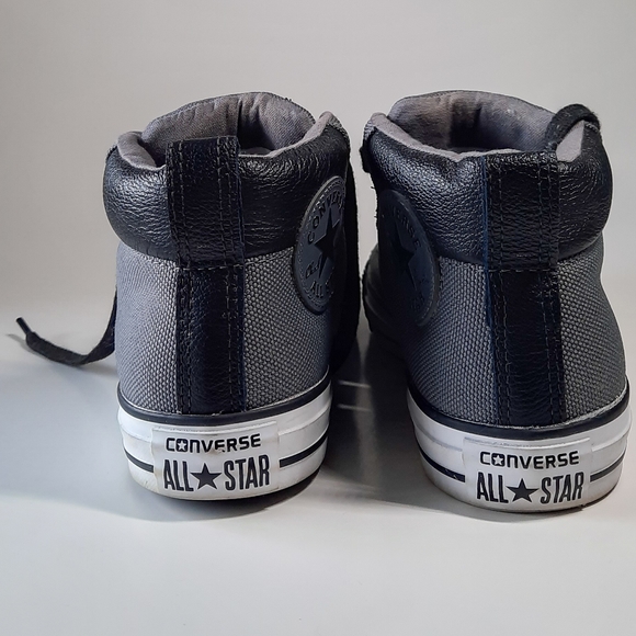 CONVERSE Black and Gray Sneakers Leather Details - Picture 3 of 6